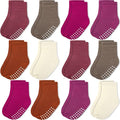 Baby Toddlers Crew Socks with Non-Slip Grip 12 Pack Cotton Stretch Socks | Soft by JAKIDAR