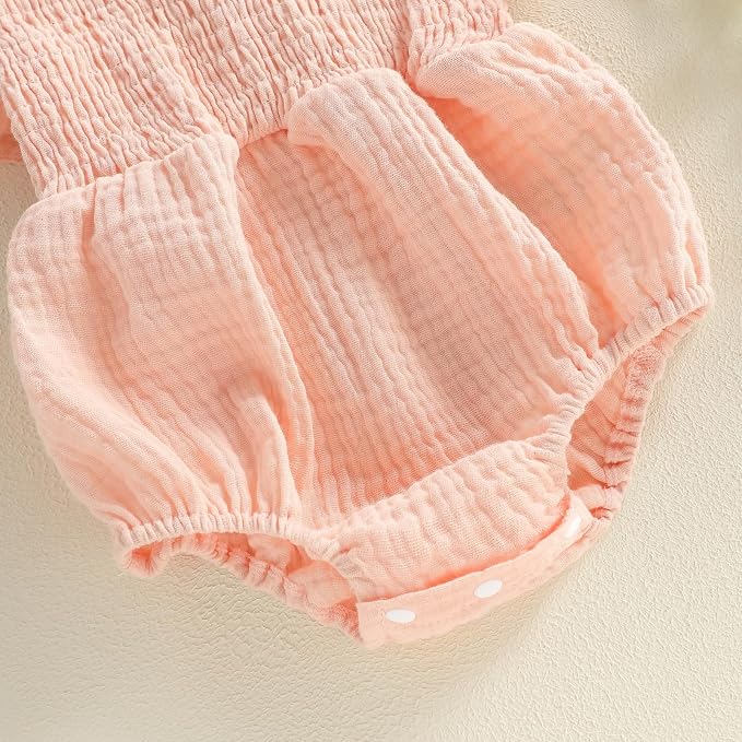 Kavousa Newborn Baby Girl Clothes Summer Bubble Romper Headband Outfit - Image 6