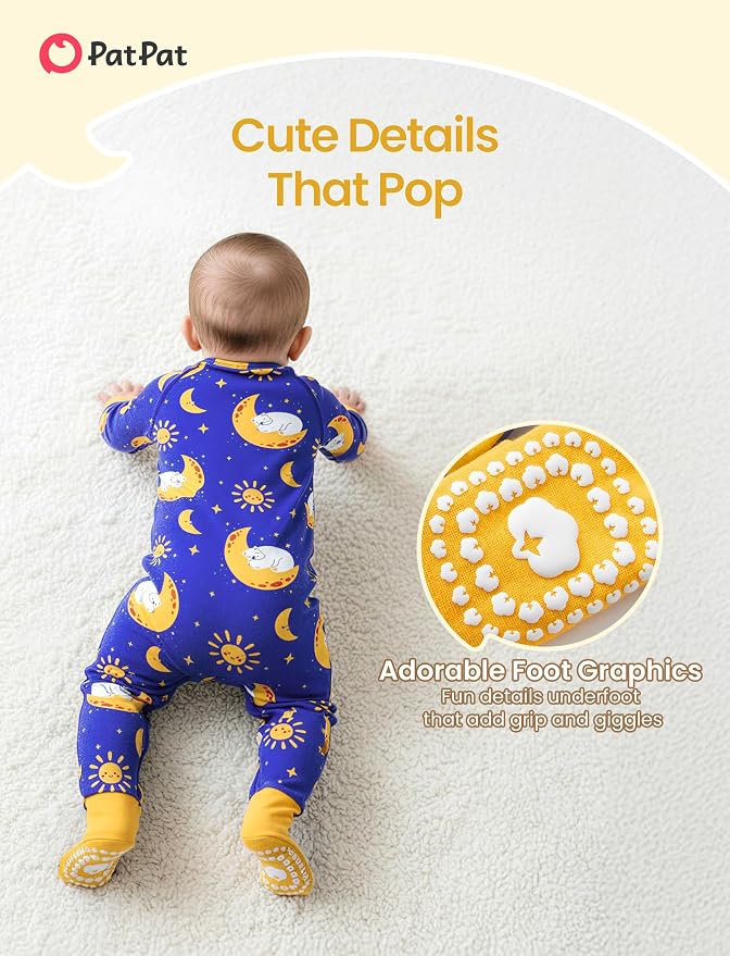 PATPAT Organic Cotton Baby Footie Pajamas - Image 6