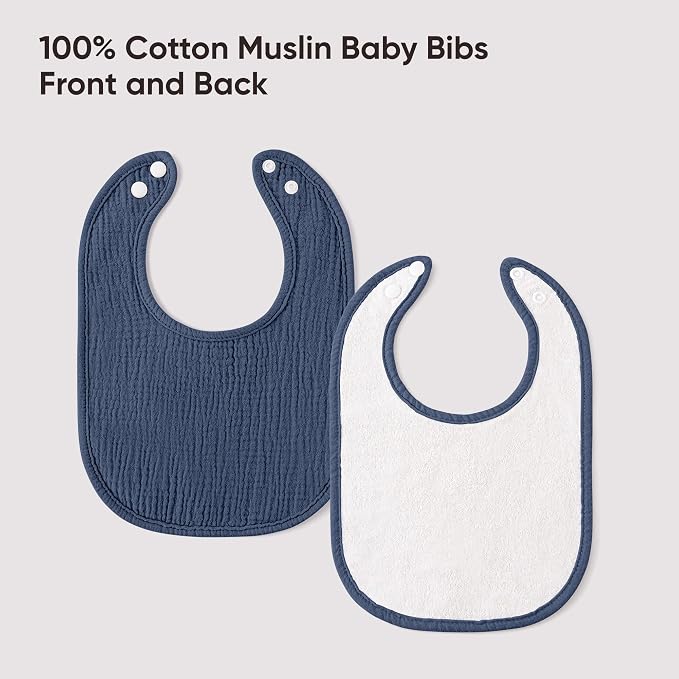 Bearmoss Baby Bibs for Drooling and Teething 100% Cotton Muslin Bibs | 8 - Image 6