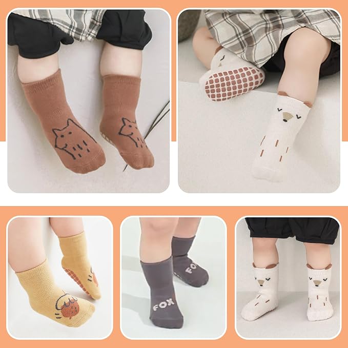 TRUEHAN 5 Pairs Toddler Non Slip Socks - Image 2