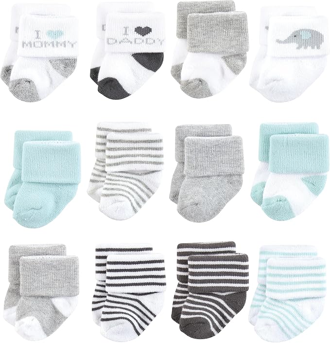 Hudson Baby Basics Unisex Baby Cozy Terry Baby Sock 12-Pack by HudsonBaby