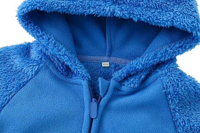 Toddler Winter Coats Baby Boys Girls Fuzzy Sherpa Fleece Jackets - Image 3