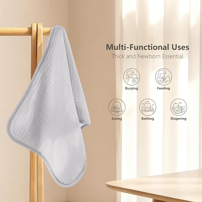 Susurration Muslin Burp Cloths, Soft Baby Burping Cloths - Image 3