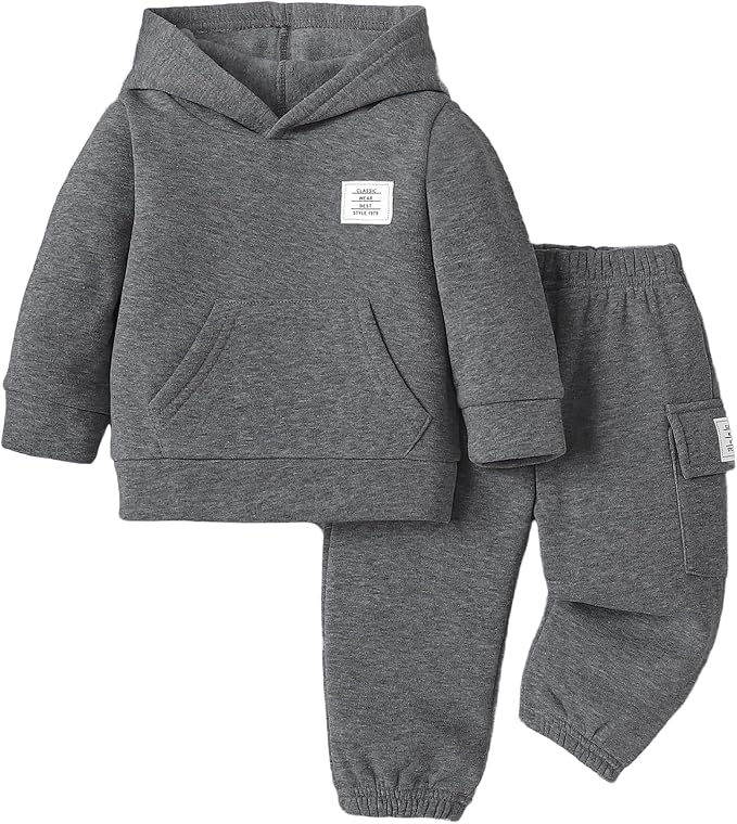 Toddler Baby Boy Clothes Long Sleeve Hoodie Sweatshirt Solid Sweatsuit Jogger by Unknown