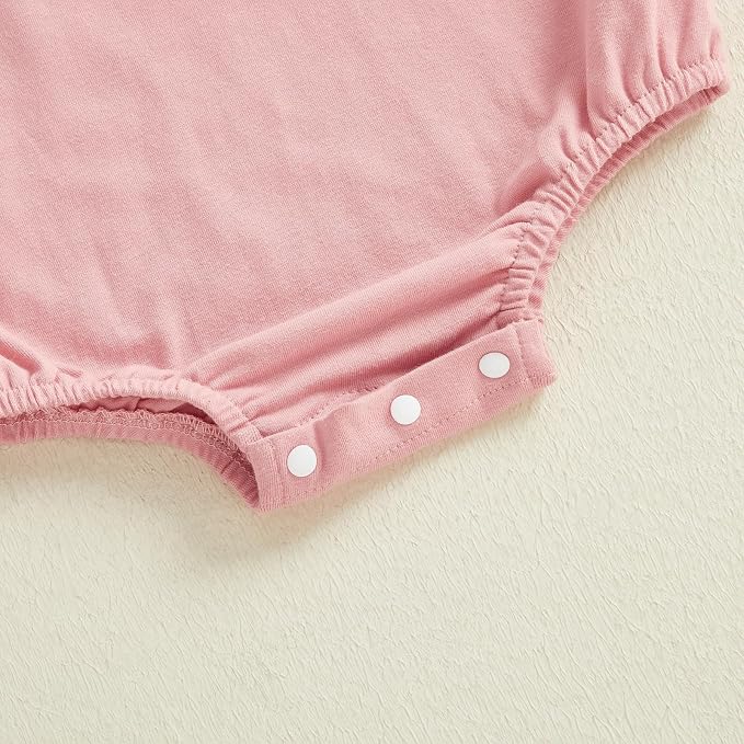 Baby Boy Girl Bubble Romper Infant Plain Oversize T-shirt Bodysuit - Image 6