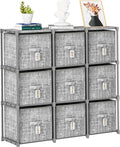 9 Cube Closet Organizer with Beautiful Printed Drawers + Labels, Storage Shelf, Toy Cubby Organizer