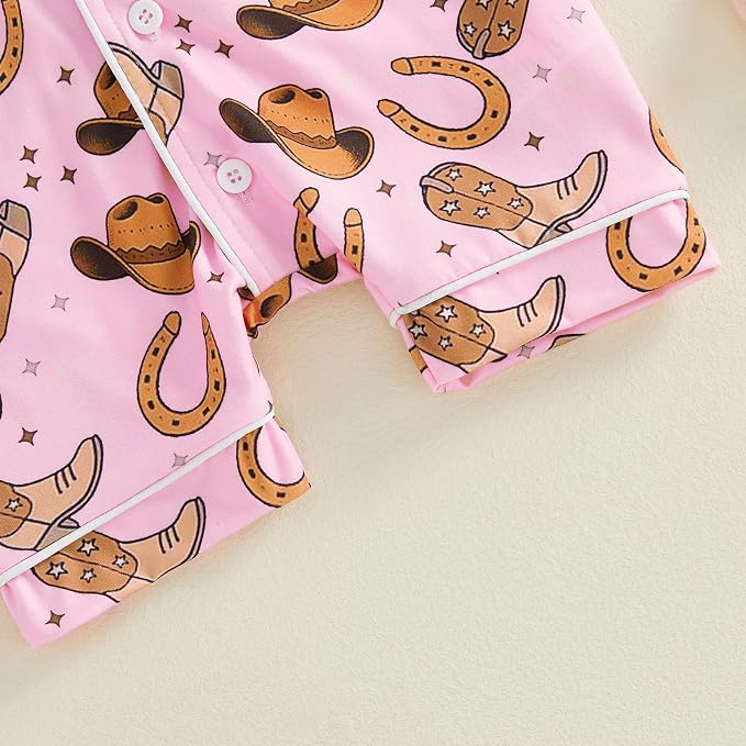 Kuriozud Baby Girl Boy Romper Pajamas Onesie Short Sleeve Button Down Pjs - Image 8