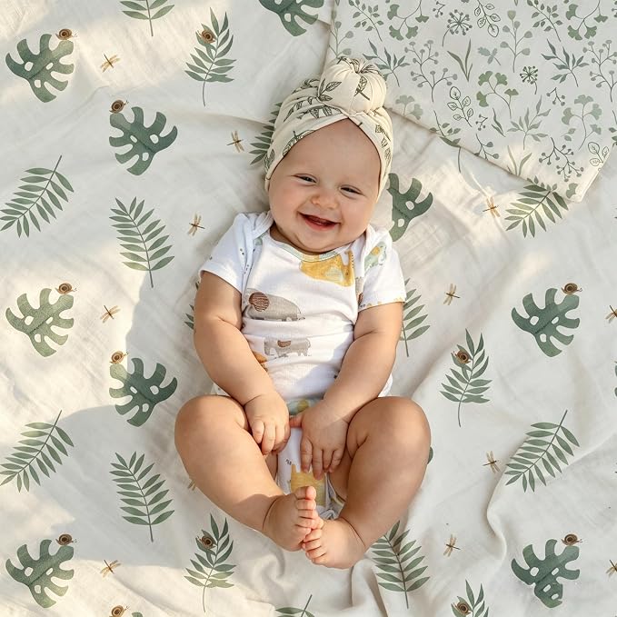 POMISO Muslin Swaddle Blankets for Boys & Girls, Newborn Receiving Blankets - Image 2