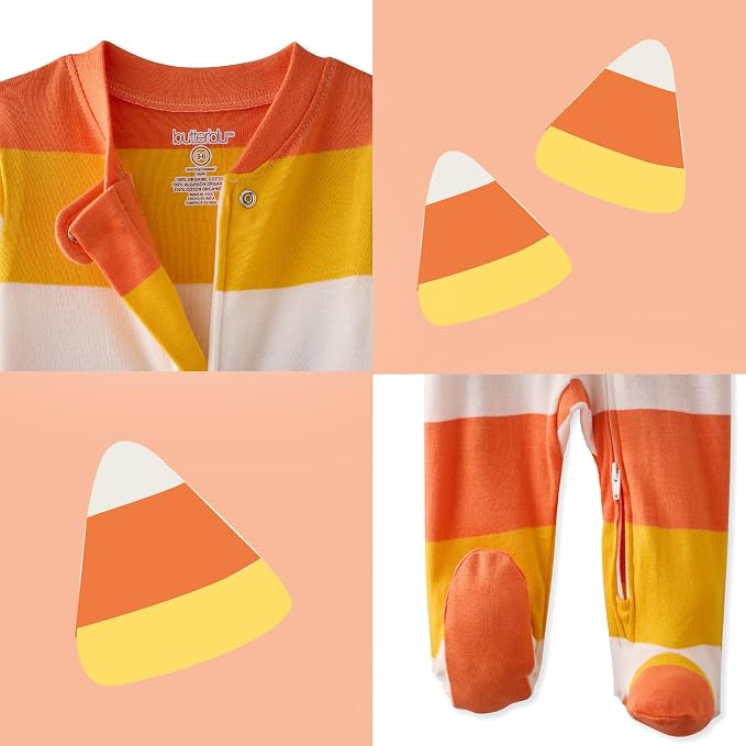 Butterblu Scout Sleep & Play 100% Organic Cotton Footed Zip Front PJs | GOTS - Image 7