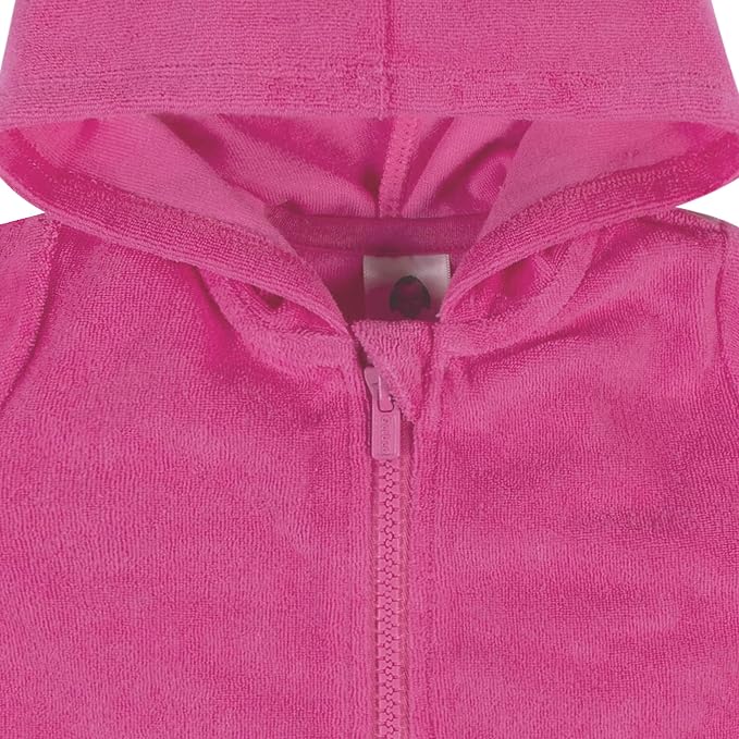 Gerber Baby & Toddler Girls Zipper Hoodie Terry Swimsuit Cover Up - Image 3