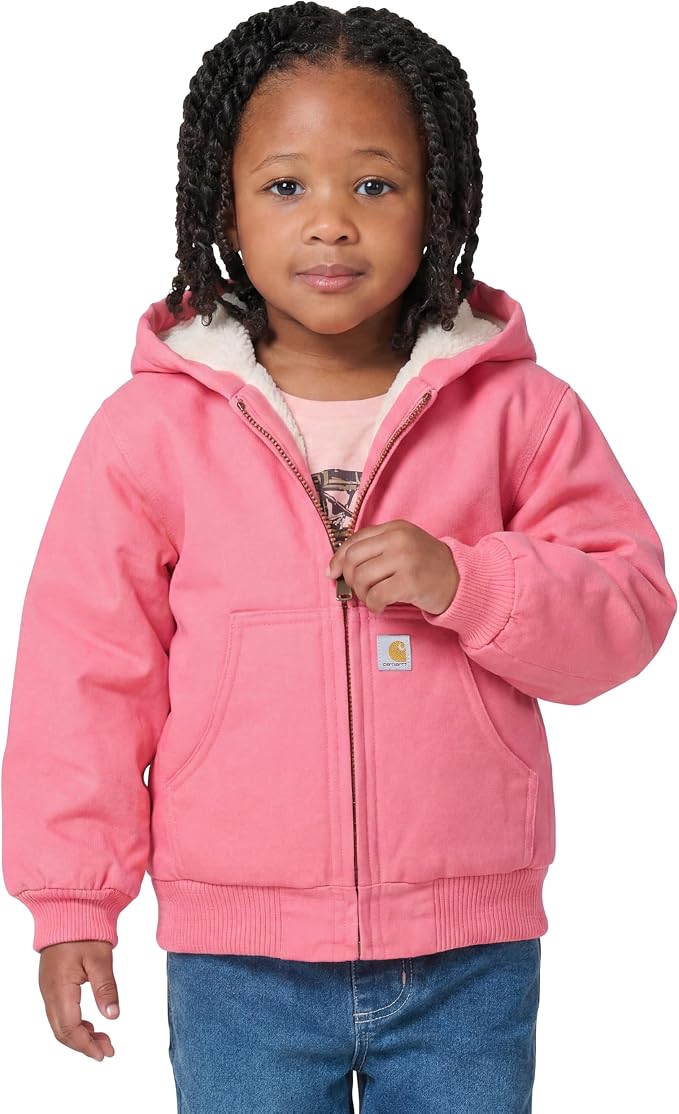 Carhartt Baby Girls Zip-Up Jacket | Polyester Blend | Fuzzy Polyester Body And - Image 2