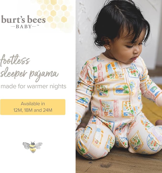 Burt's Bees Baby Unisex Footless Sleeper Pajama, 1-Pc Zip-Up Footie Pajama | - Image 3