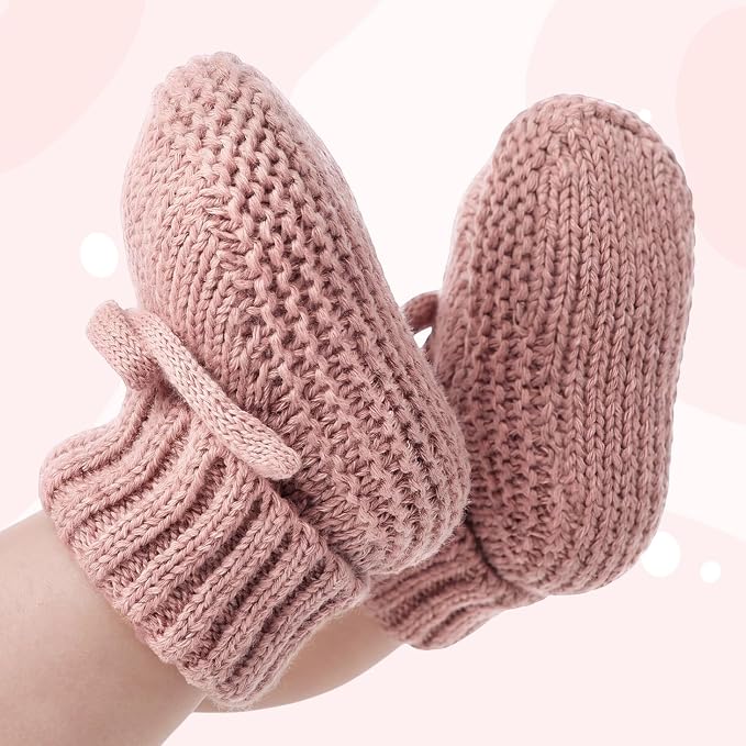 Evervibe 3 Pair Knitted Baby Booties | 100% Cotton, 0-6 Months Newborn - Image 6