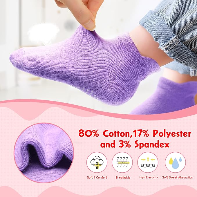 Toddler Non Slip Grip Ankle Socks - Image 5