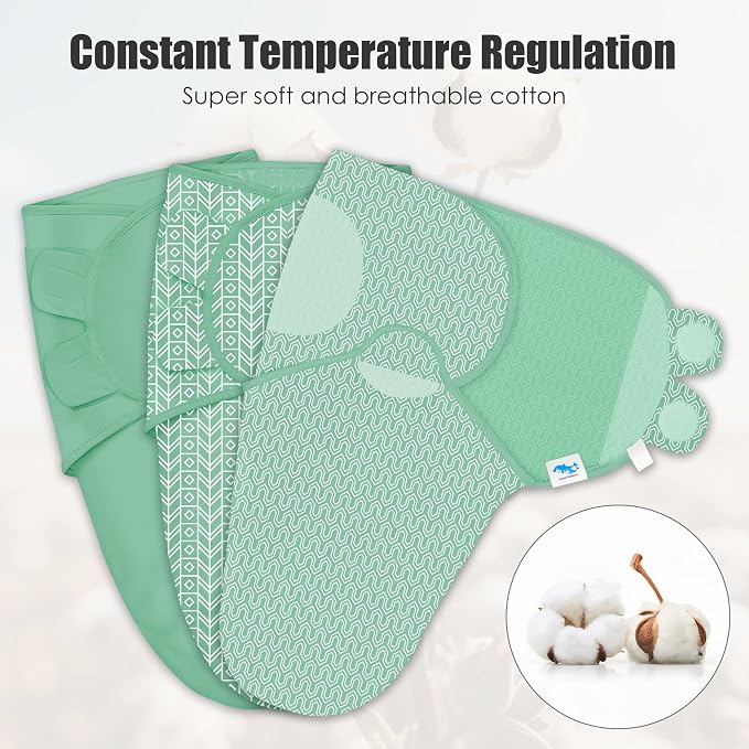 SWEET DOLPHIN 3-Pack Baby Swaddle Sleep Sacks - Image 2
