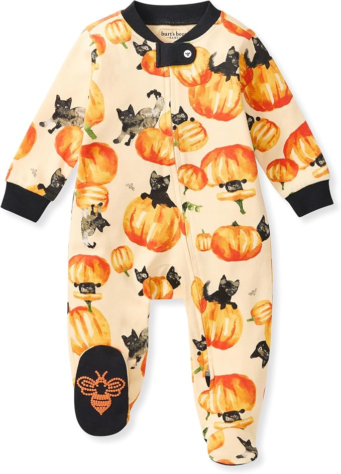 Burt's Bees Baby Girls' Organic Cotton, Sleep and Play Footed Pajamas | Easy by BurtsBeesBaby