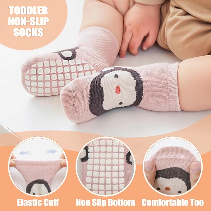 TRUEHAN 5 Pairs Toddler Non Slip Socks - Image 2