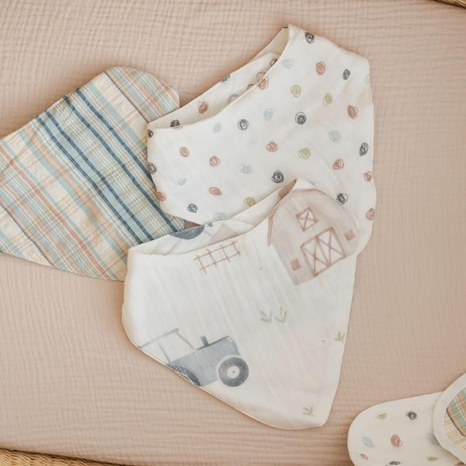 Crane Baby Soft Baby Bib Set, 100% Cotton Muslin Baby Bibs, Soft and Absorbent - Image 4