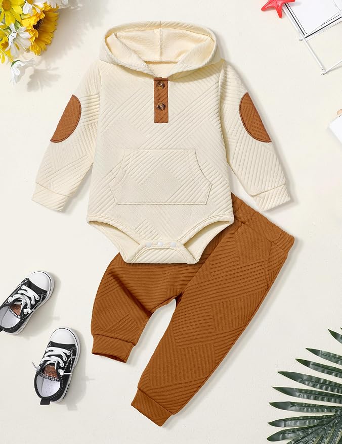 Fommy Baby Boy Clothes Colorblocked Long Sleeve Hoodie + Long Pants 2PCS Fall - Image 6