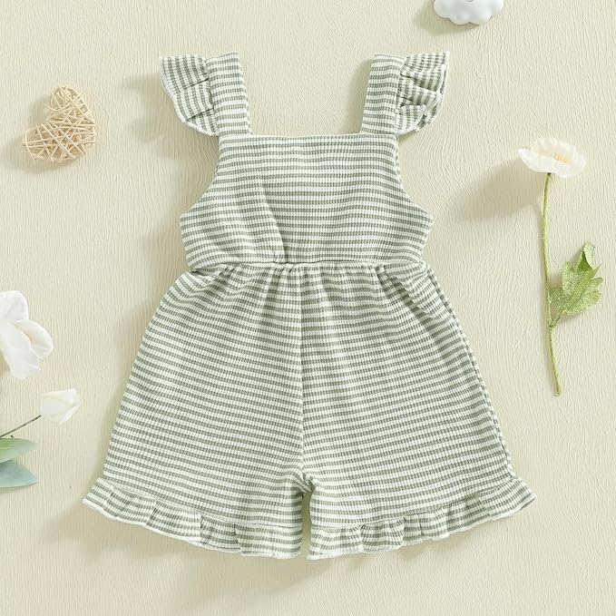 Little Girl Romper Toddler Overalls Summer Bow Jumpsuit Boho Outfit 6M-5T - Image 5
