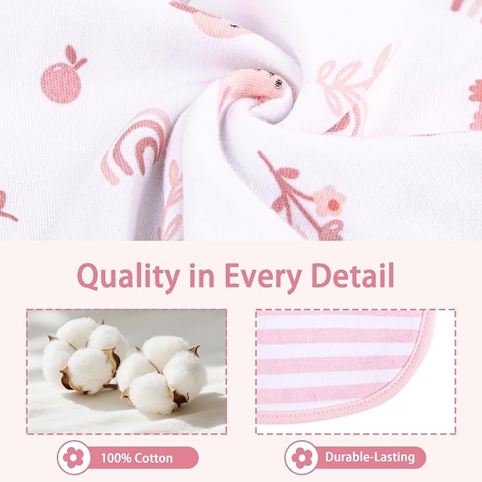 6 Pack Baby Bibs for Drooling and Teething Soft Cotton Absorbent - Image 4