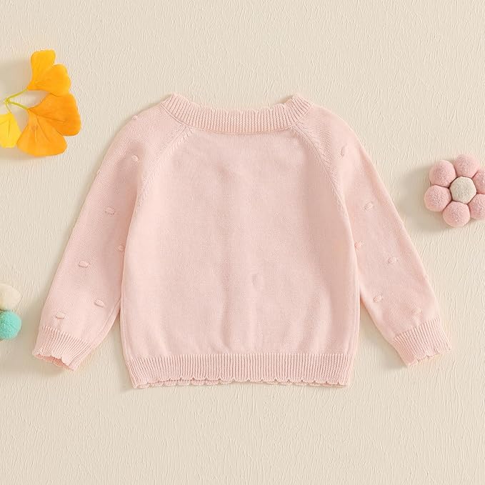 Baby Girl Cardigan Long Sleeve Button Up Sweater Toddler Girl Fall Outfits - Image 5
