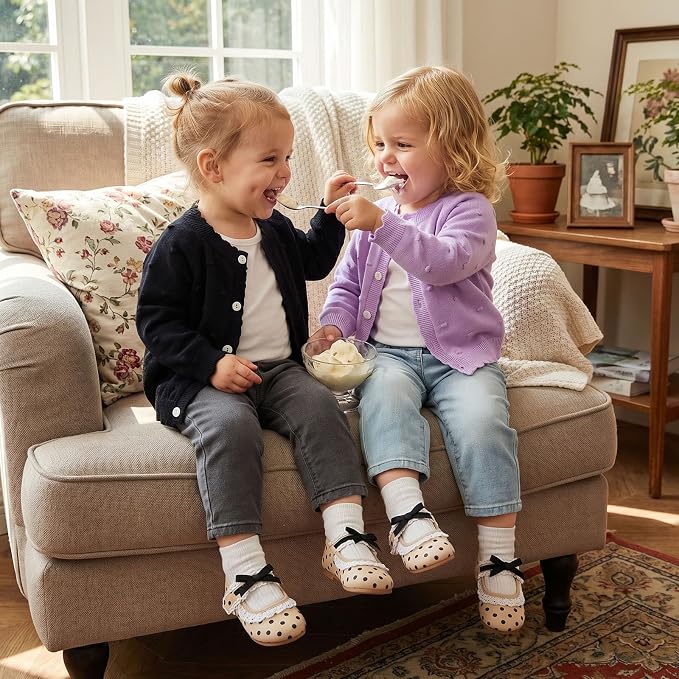 BULINGNA Toddler Baby Girl Cardigan Sweater Long Sleeve Button Down Knit - Image 3