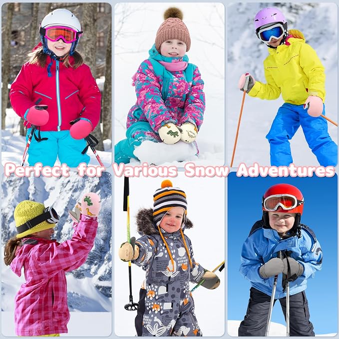 Olreco Baby Toddler Mittens Waterproof Infant Baby Winter Mittens Toddler Snow - Image 4