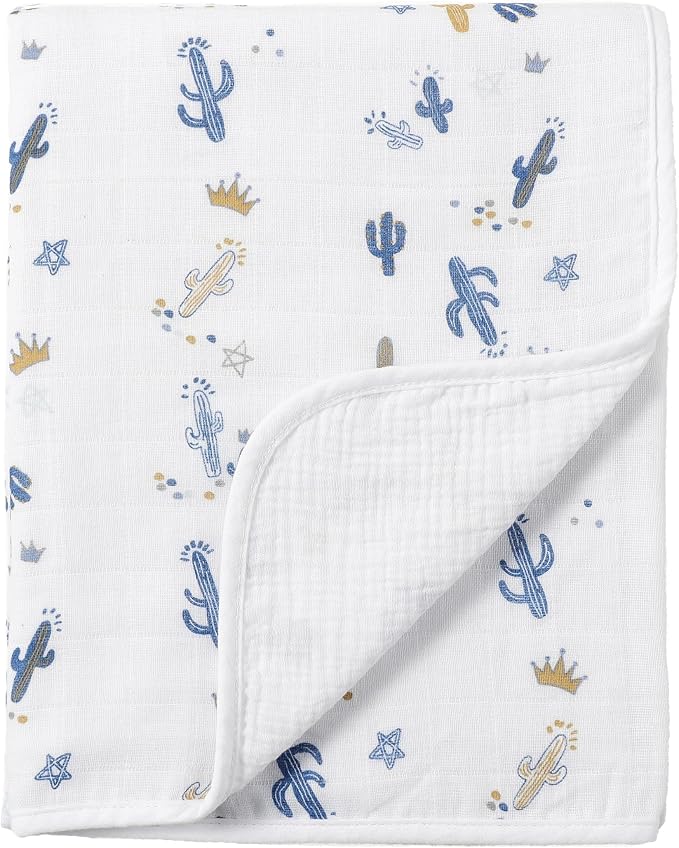 CREVENT 40''X40'' 100% Organic Cotton Muslin Baby Blanket by CREVENT