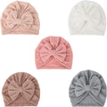 DRESHOW BQUBO 5 Pieces Newborn Baby Turban Hats Bow Baby Infant Beanie by DRESHOW
