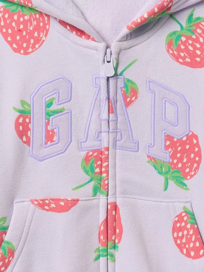 GAP Baby Girls' Playtime Favorite Logo Full Zip Hoodie Hooded Sweatshirt - Image 3