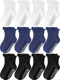 Baby Toddler Girls Socks Grip Ruffle Non Slip Kids Cotton 12 Pack Socks | by Aroveea