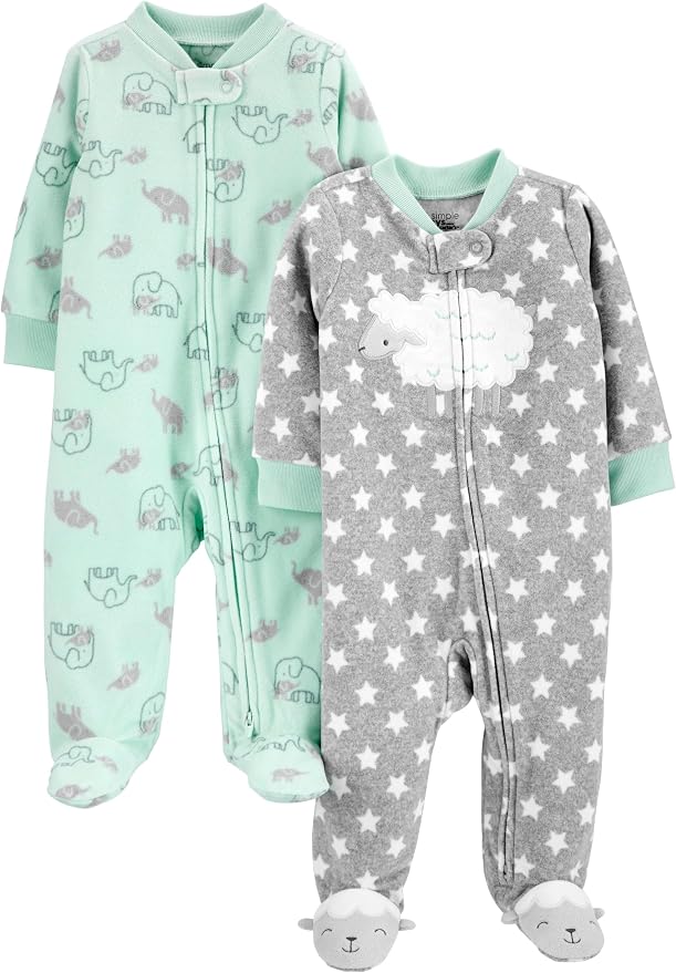 Simple Joys by Carter's Unisex Baby 2-pack Neutral Fleece Footed Sleep and Play by SimpleJoysbyCarters