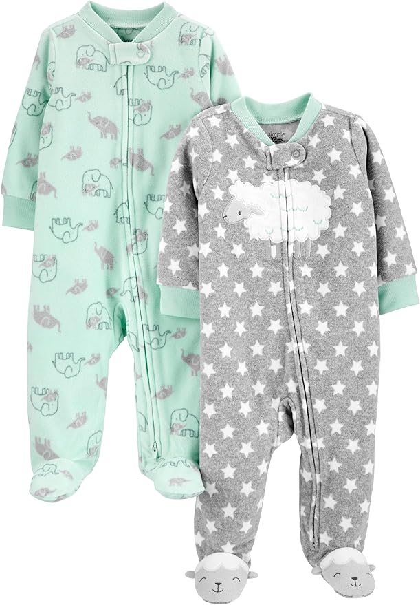 Simple Joys by Carter's Unisex Baby 2-pack Neutral Fleece Footed Sleep and Play by SimpleJoysbyCarters