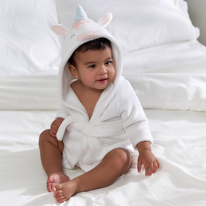 Gerber Baby Boys & Girls Plushy Soft Hooded Animal Character Bathrobe - Image 6