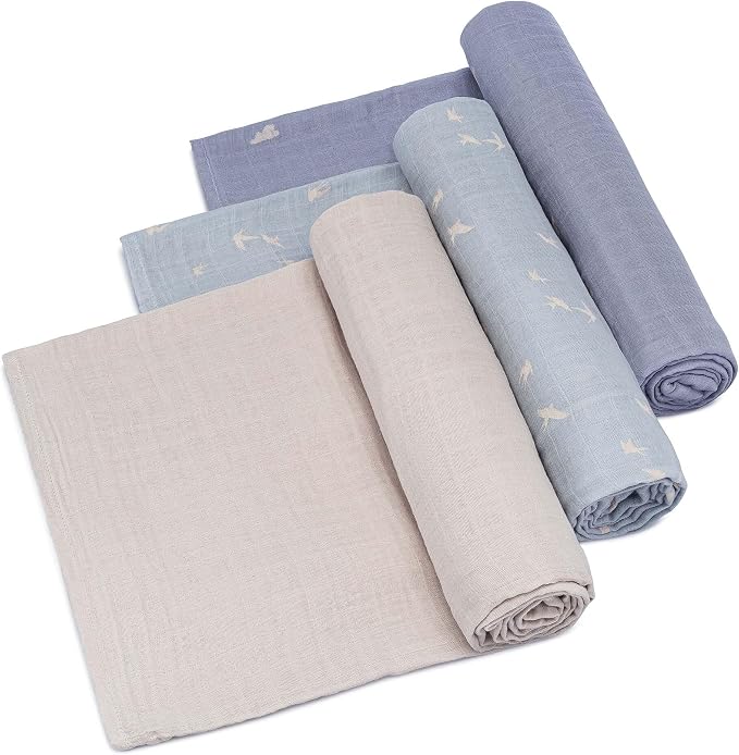Parker Baby Co. Soft Muslin Baby Swaddle Blankets, 3 Pack by ParkerBabyCo