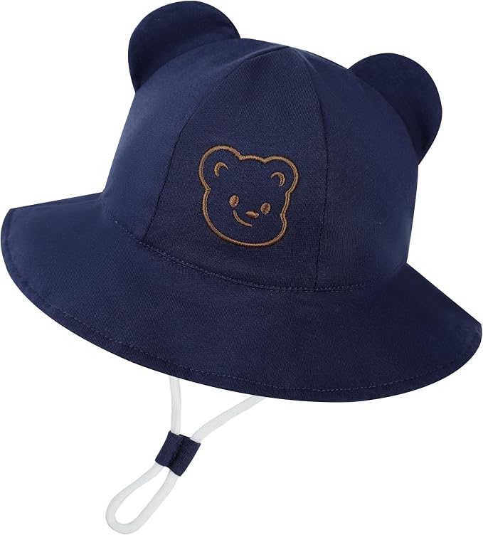 Baby Sun Hat with Bear Ear for Boys Girls, Cute Toddler Summer Bucket Hats by Unknown