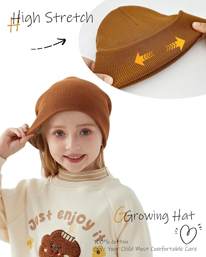 ROYBENS 100% Cotton Baby Beanie Cute Toddler Winter Hat Knit Caps Ages 0-8 | - Image 6