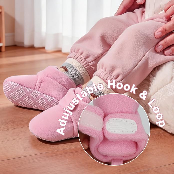 Baby Booties Fleece Unisex Non-Slip Shoes First Walkers 0-18 Months - Image 4