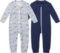 Owlivia Organic Cotton Baby Boy Girl Zip up Sleep 'N Play Pjs, Footless, Long Sleeve