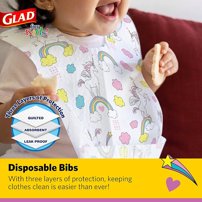 Glad for Kids Disposable Paper Bibs - Image 2