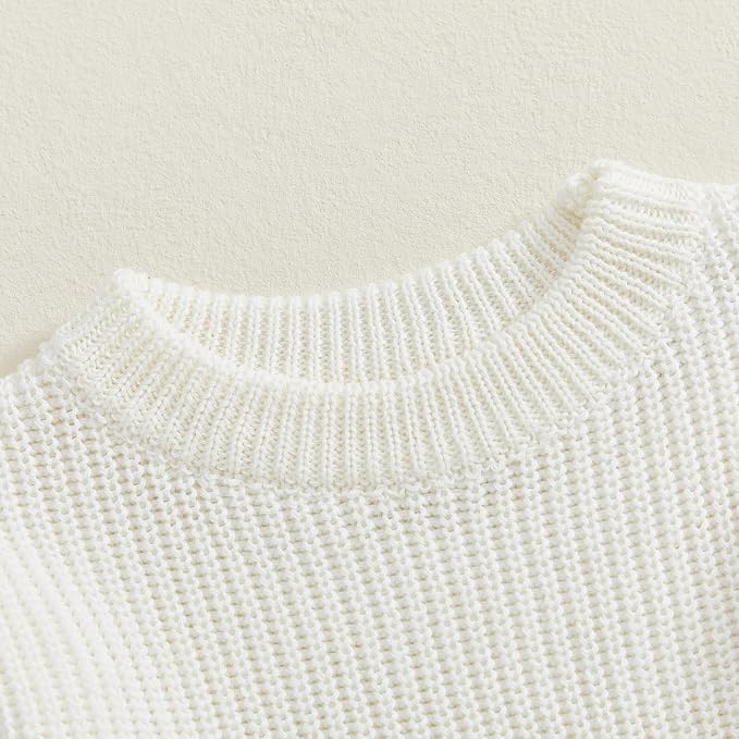 Mubineo Baby Girl Fall Winter Clothes Basic Plain Cute Sweater Romper Outfit - Image 5
