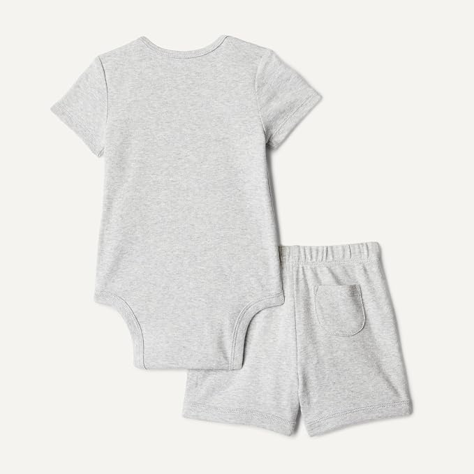 Amazon Essentials Unisex Toddlers' Short Sleeve 100% Cotton Bodysuit and Short - Image 3