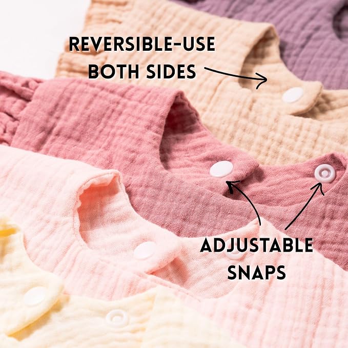 Baby Cotton Muslin Ruffled Bibs-Set of 6 - Image 4