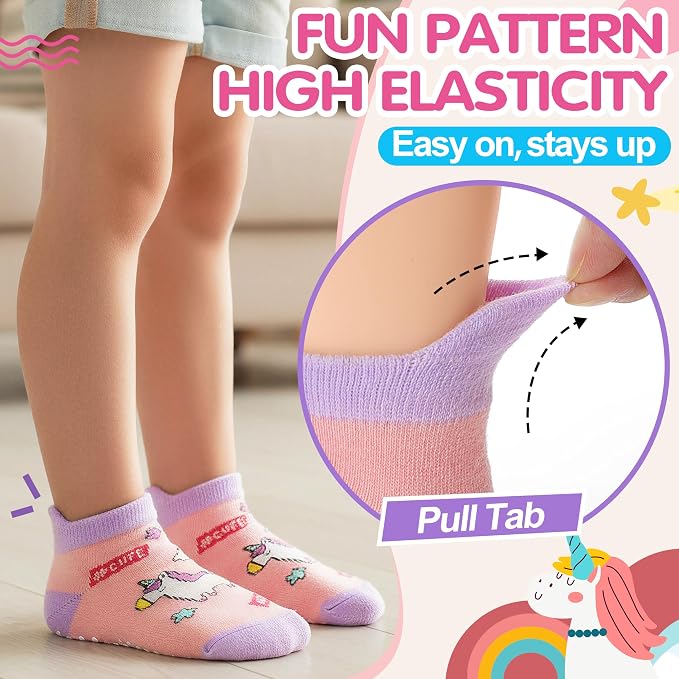 Welwoos Baby Girls Boys Toddlers Grips Socks Kids Non Slip Anti Skid Ankle - Image 4