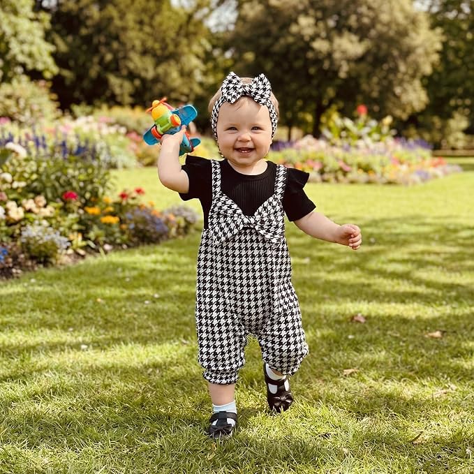 YINGISFITM Newborn Baby Girl Summer Clothes Short Sleeve Bubble Romper Bow - Image 2
