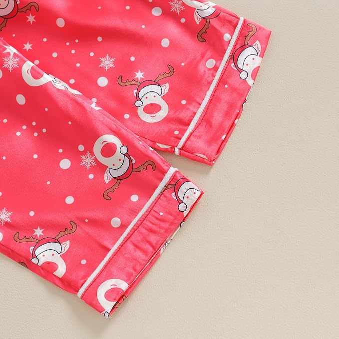Kids Baby Girl Boy Satin Pajamas Set Button Down Sleep Shirt Top+Long Pants - Image 7