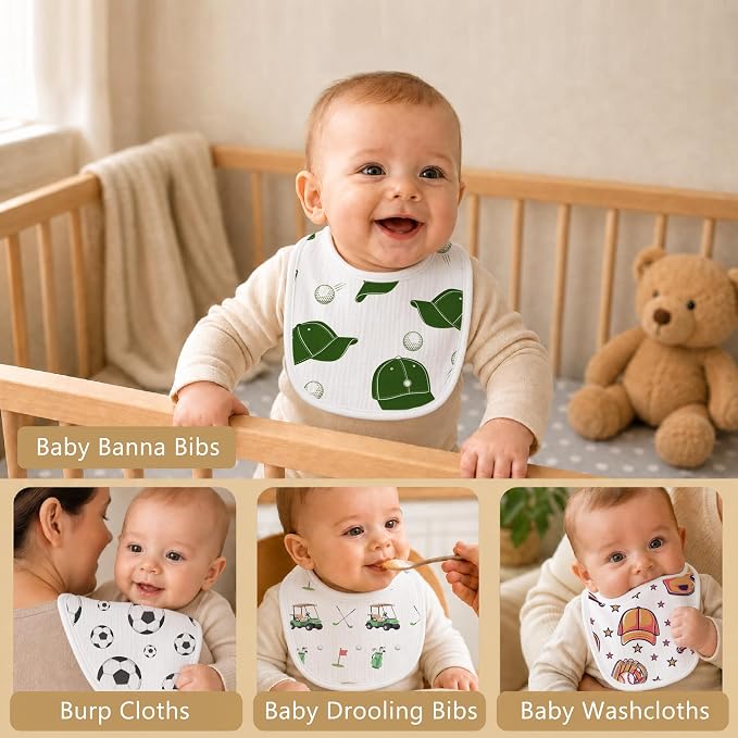 Baby Bibs for Baby Boys Girls 6-Pack - Image 4