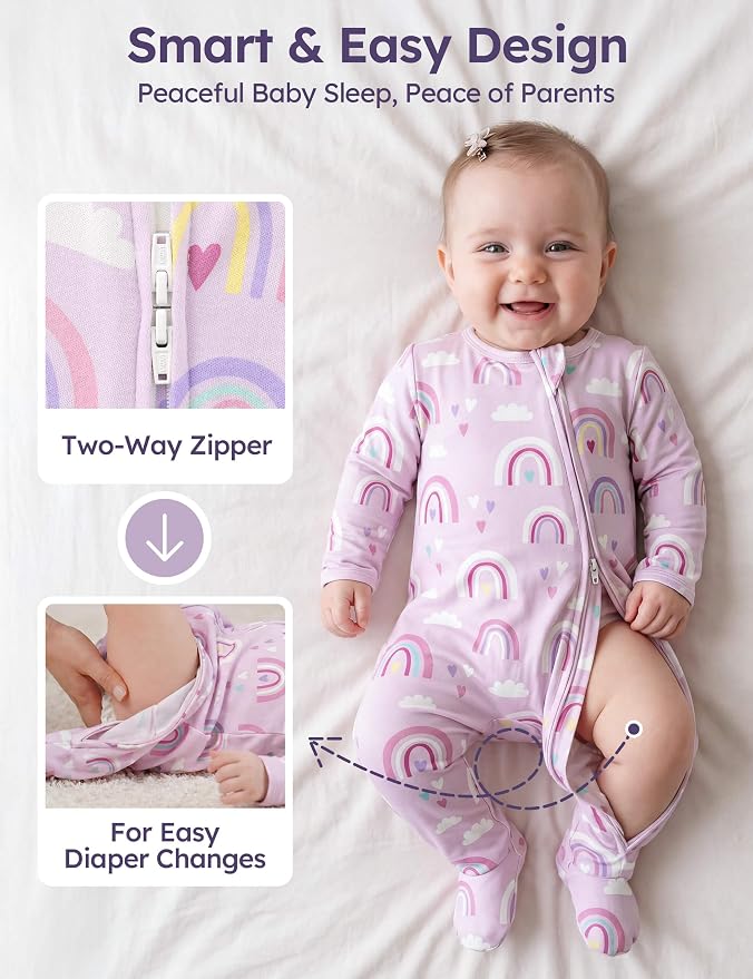 Unnivoll Baby Sleepers 100% Cotton Baby Pajamas Baby Boys Girls Clothes | - Image 3